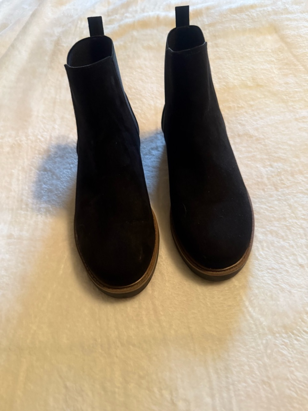 Esprit Black Suede Chelsea Ankle Boots
